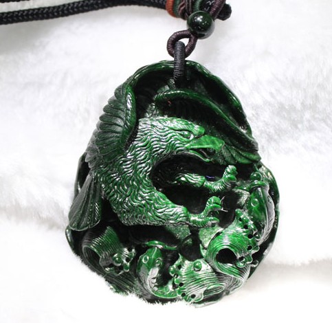 大鹏展翅翡翠挂件，精品翡翠
